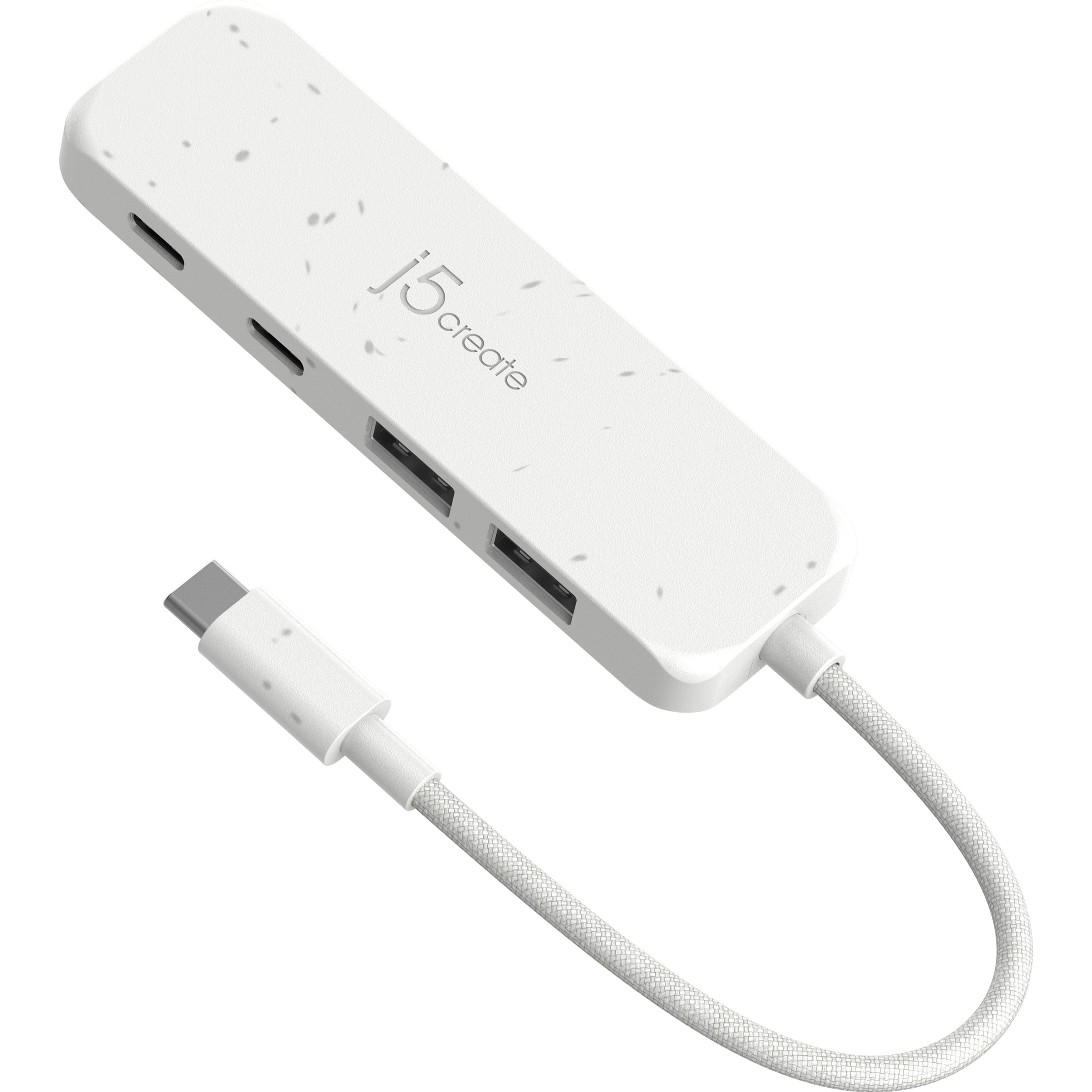 USB-хаб J5CREATE Eco-Friendly USB-C to 4-Port Type-C & Type-A Gen 2 Hub Pure White (JCH342EW-N)