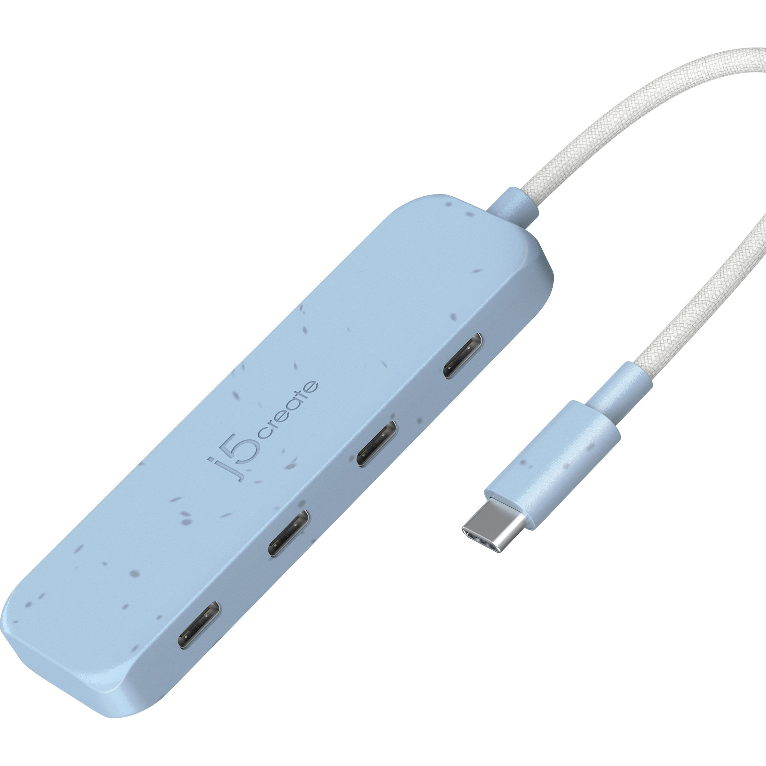 USB-хаб J5CREATE Eco-Friendly USB-C to 4-Port Type-C Gen 2 Hub Fresh Cyan (JCH345EC-N)