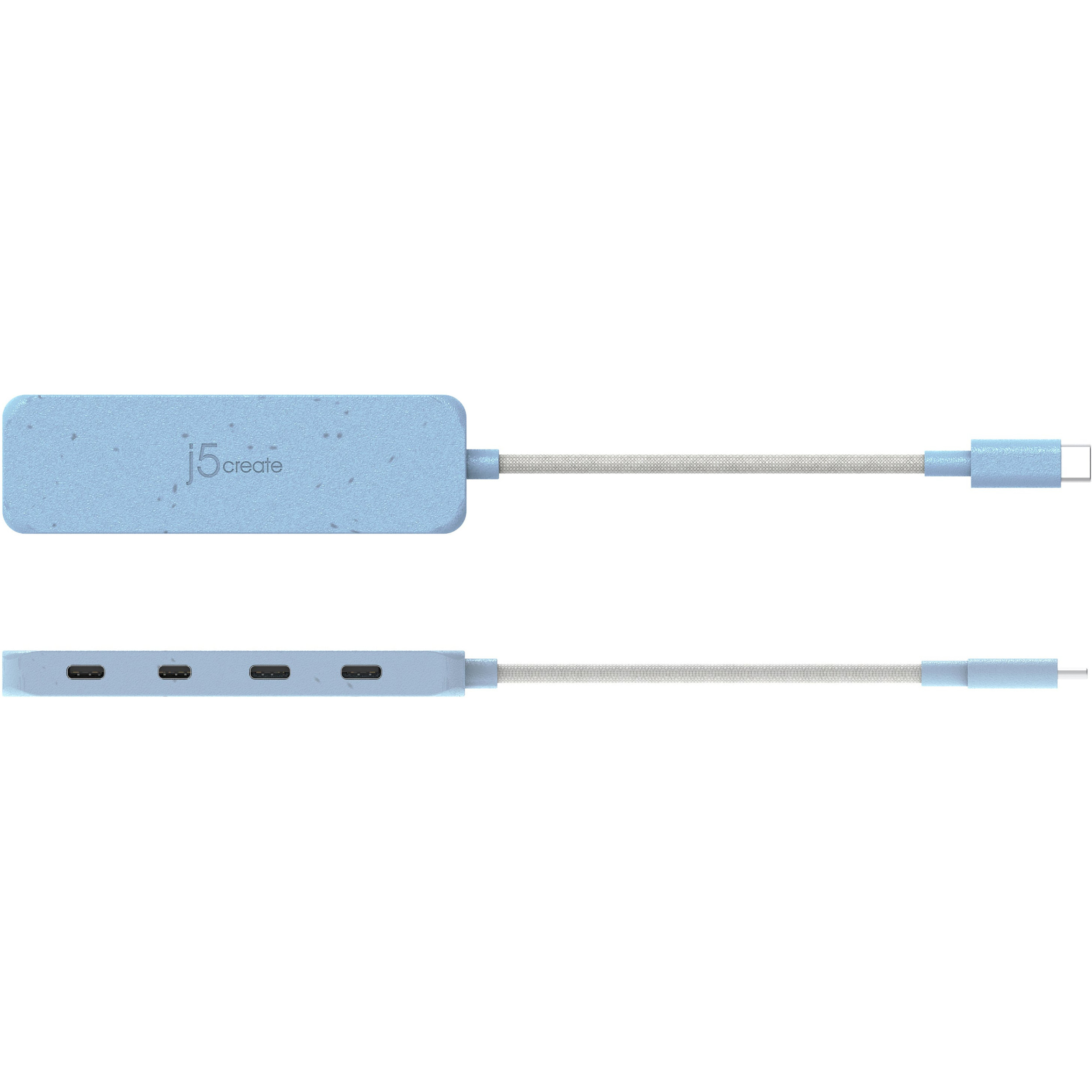 USB-хаб J5CREATE Eco-Friendly USB-C to 4-Port Type-C Gen 2 Hub Fresh Cyan (JCH345EC-N)