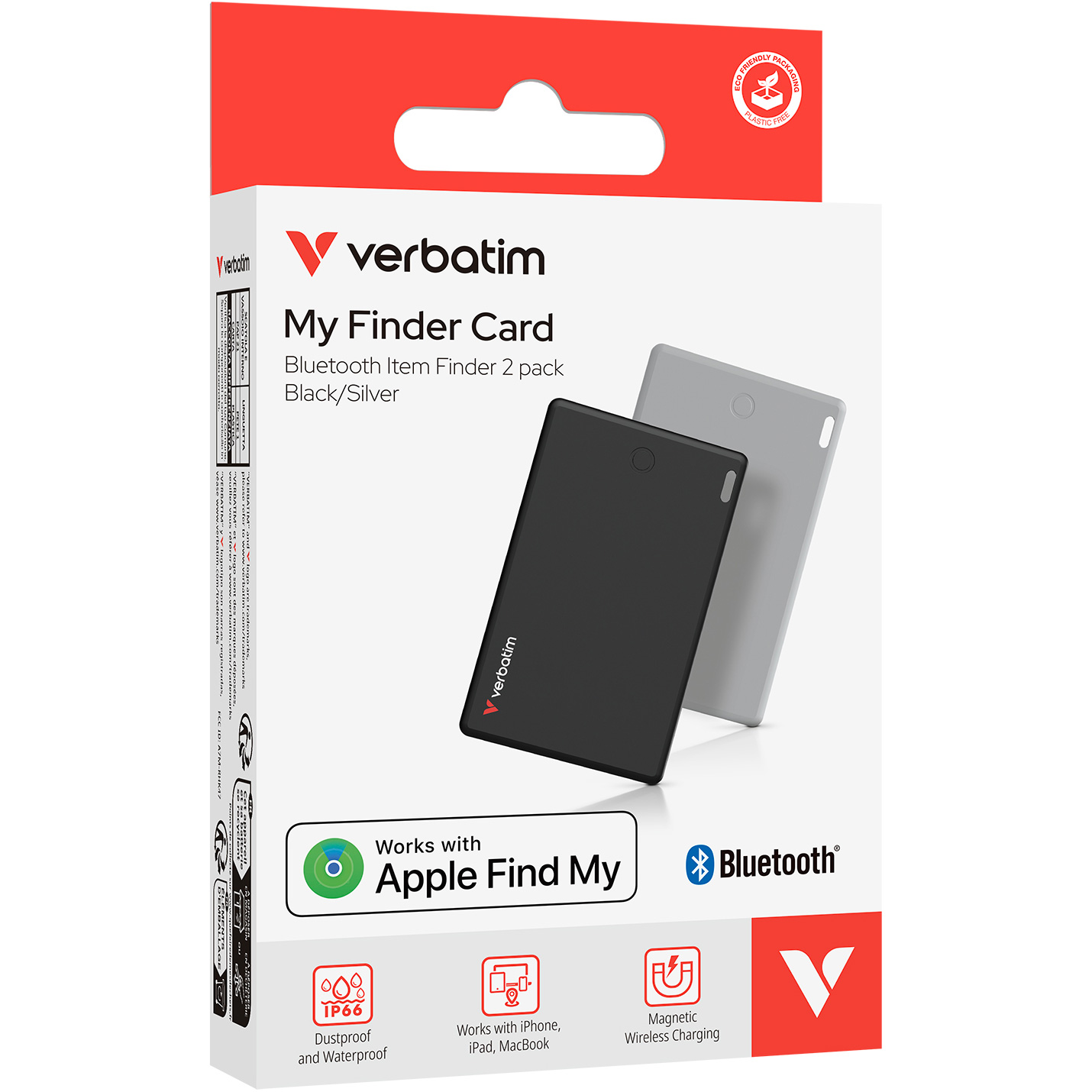 Поисковый брелок VERBATIM My Finder Card 2-pack Black/Silver
