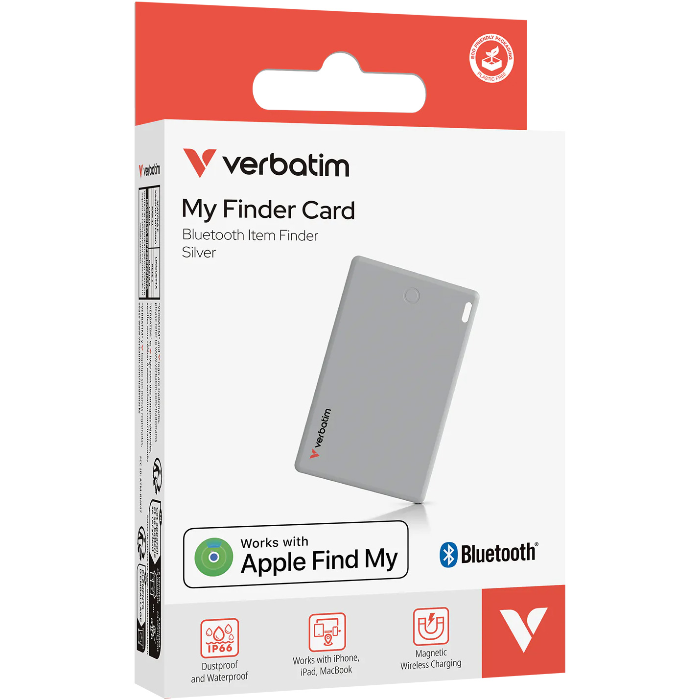 Поисковый брелок VERBATIM My Finder Card Silver