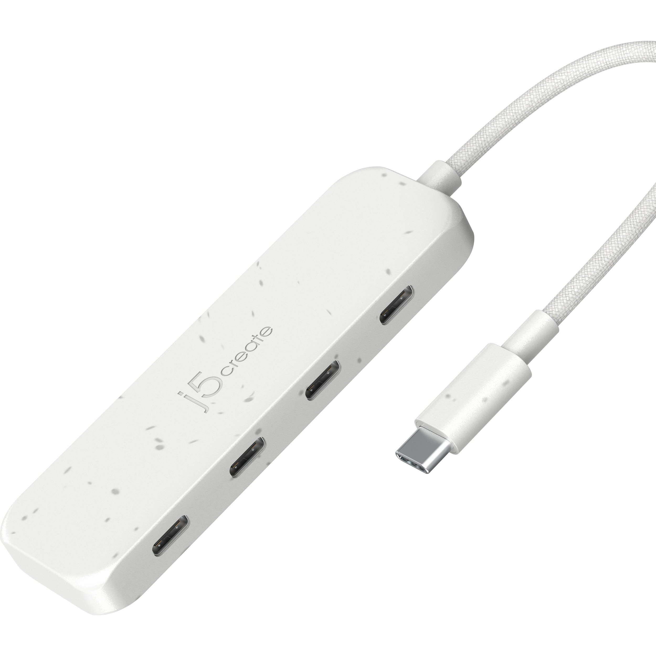 USB-хаб J5CREATE Eco-Friendly USB-C to 4-Port Type-C Gen 2 Hub Nature White (JCH345EW-N)