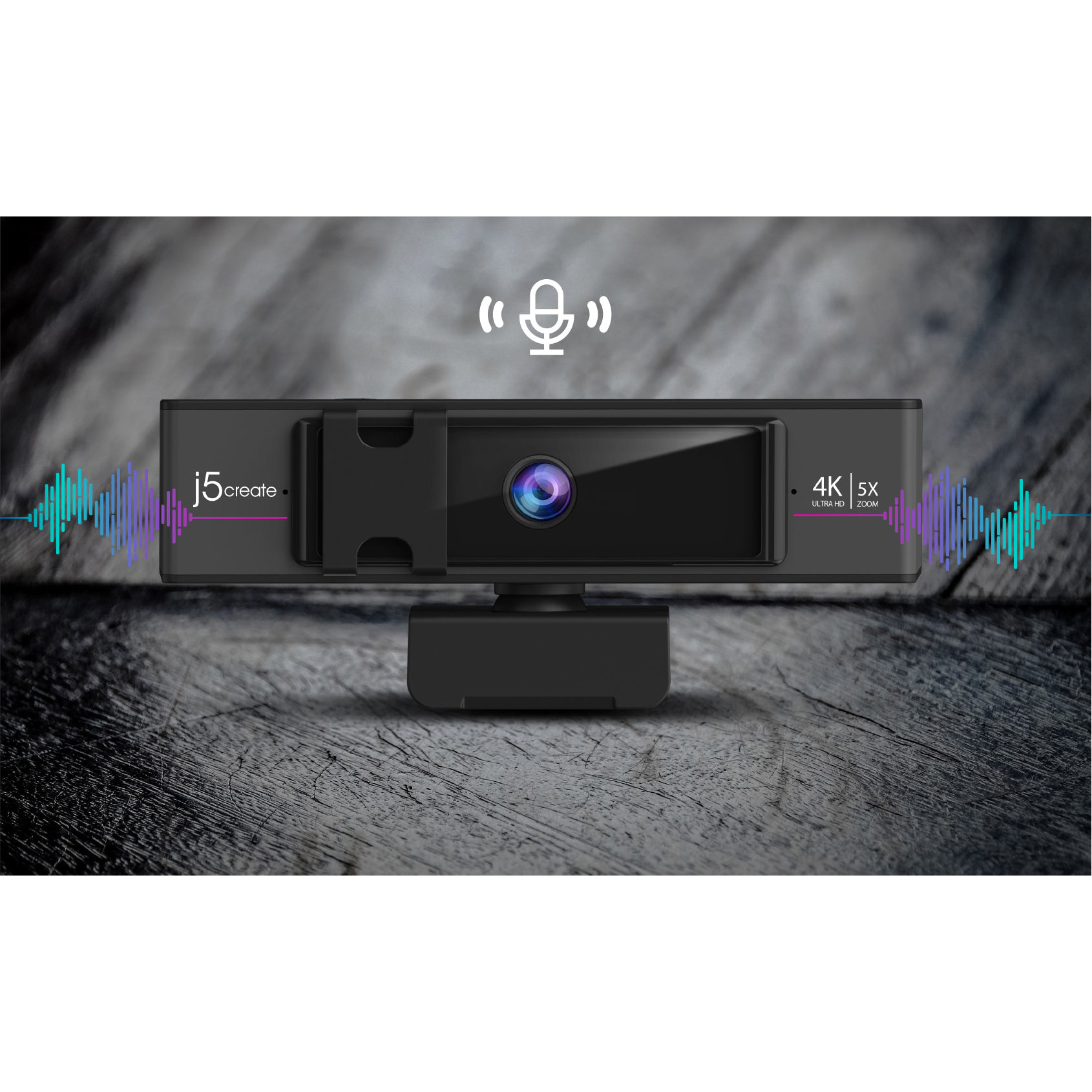 Веб-камера J5CREATE 4K Ultra HD Webcam with 5x Digital Zoom Remote Control (JVCU435-N)