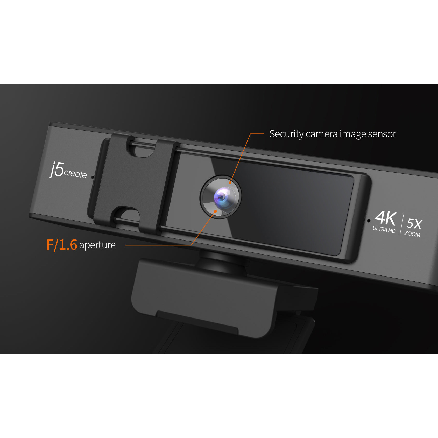 Веб-камера J5CREATE 4K Ultra HD Webcam with 5x Digital Zoom Remote Control (JVCU435-N)