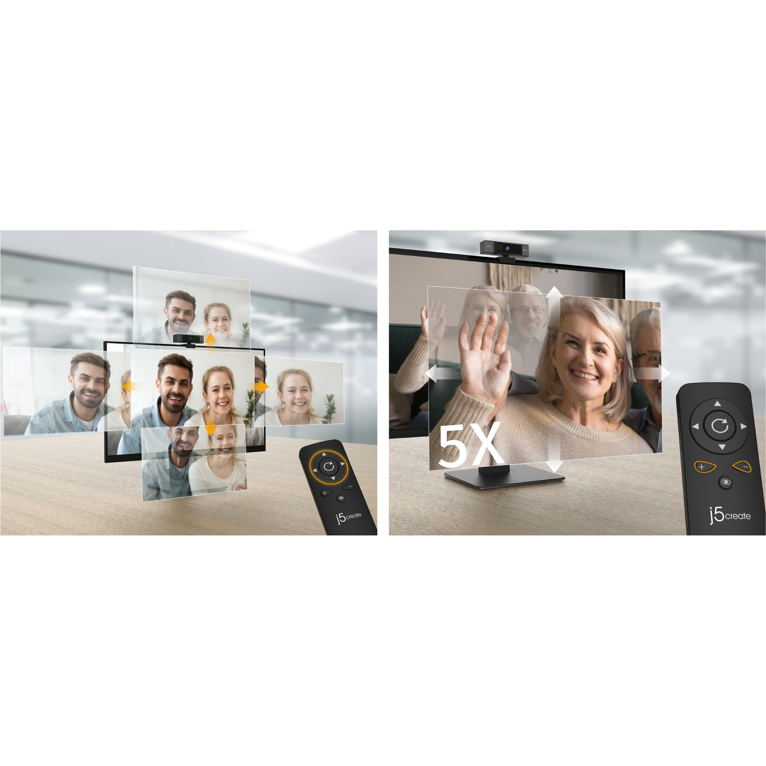 Веб-камера J5CREATE 4K Ultra HD Webcam with 5x Digital Zoom Remote Control (JVCU435-N)
