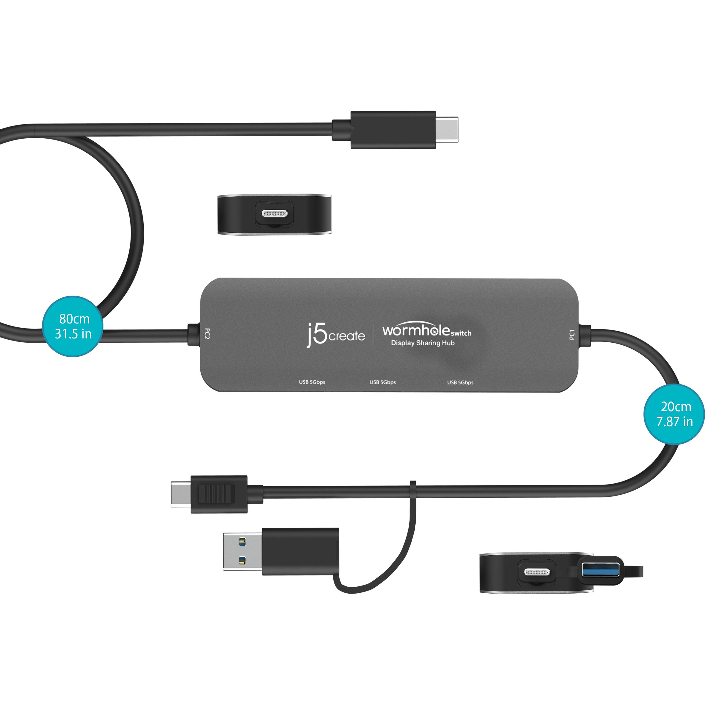 KM-переключатель J5CREATE Wormhole Switch Display Sharing Hub (JCH462-N)