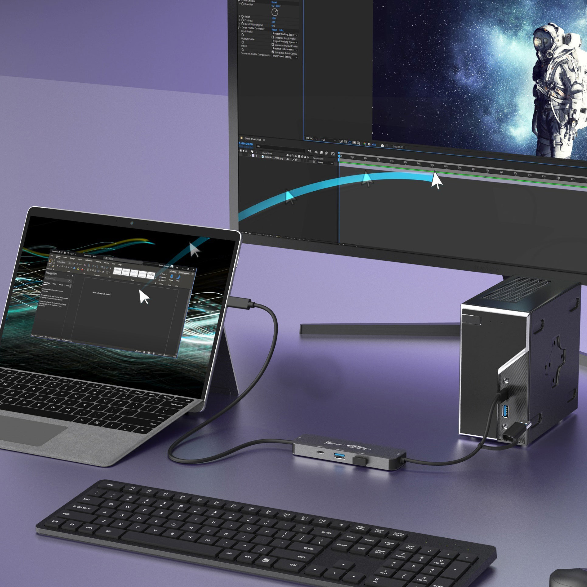 KM-переключатель J5CREATE Wormhole Switch Display Sharing Hub (JCH462-N)