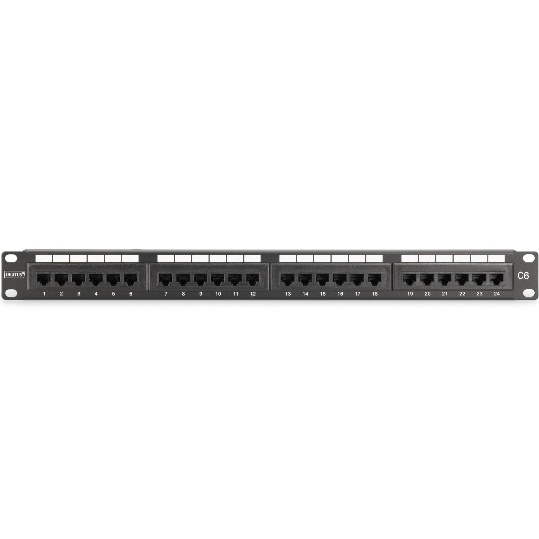 Патч-панель DIGITUS 1U 19" 24-port UTP Cat.6 у зборі (DN-91624U-CR)