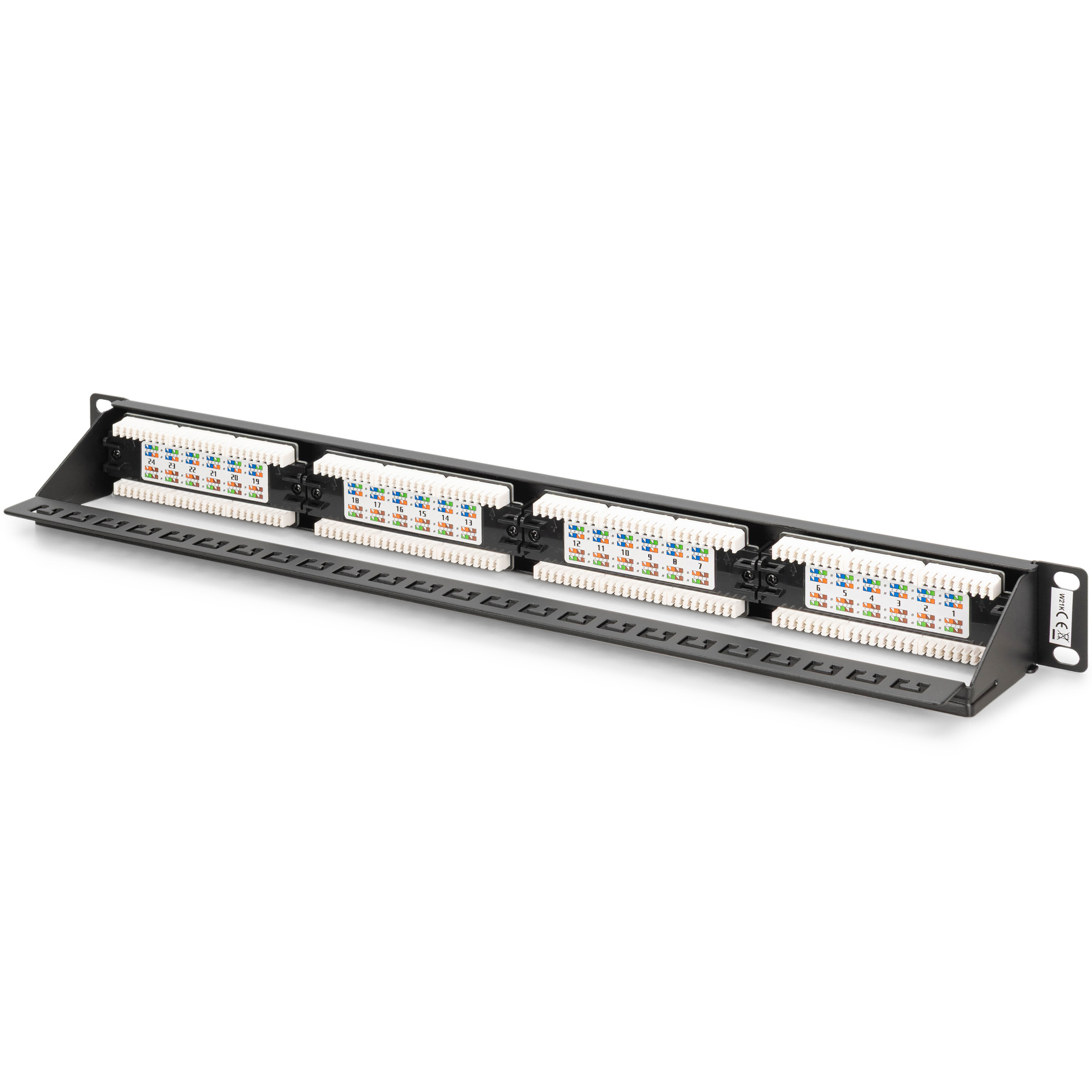 Патч-панель DIGITUS 1U 19" 24-port UTP Cat.6 у зборі (DN-91624U-CR)