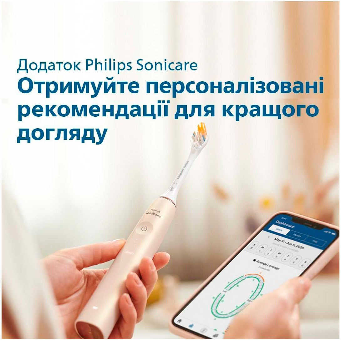 Електрична зубна щітка PHILIPS Sonicare DiamondClean Prestige 9900 Champagne (HX9992/11)