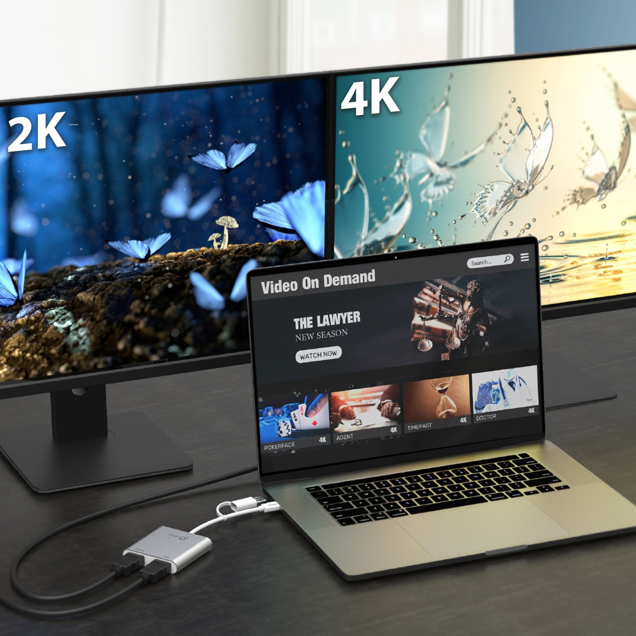 Адаптер J5CREATE USB-C - 2xHDMI Silver (JCA365-N)