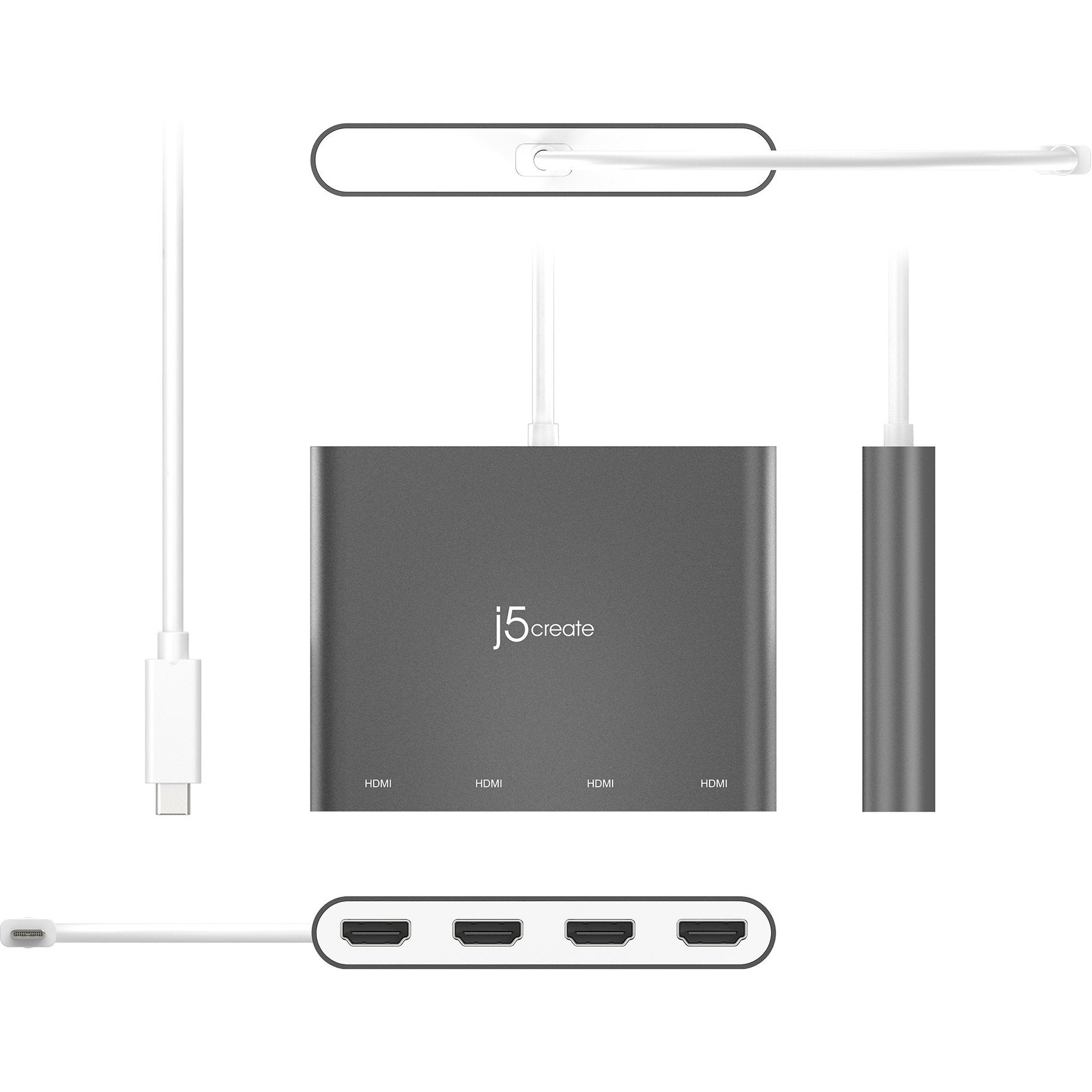 Адаптер J5CREATE USB-C - 4xHDMI Silver (JCA366-N)