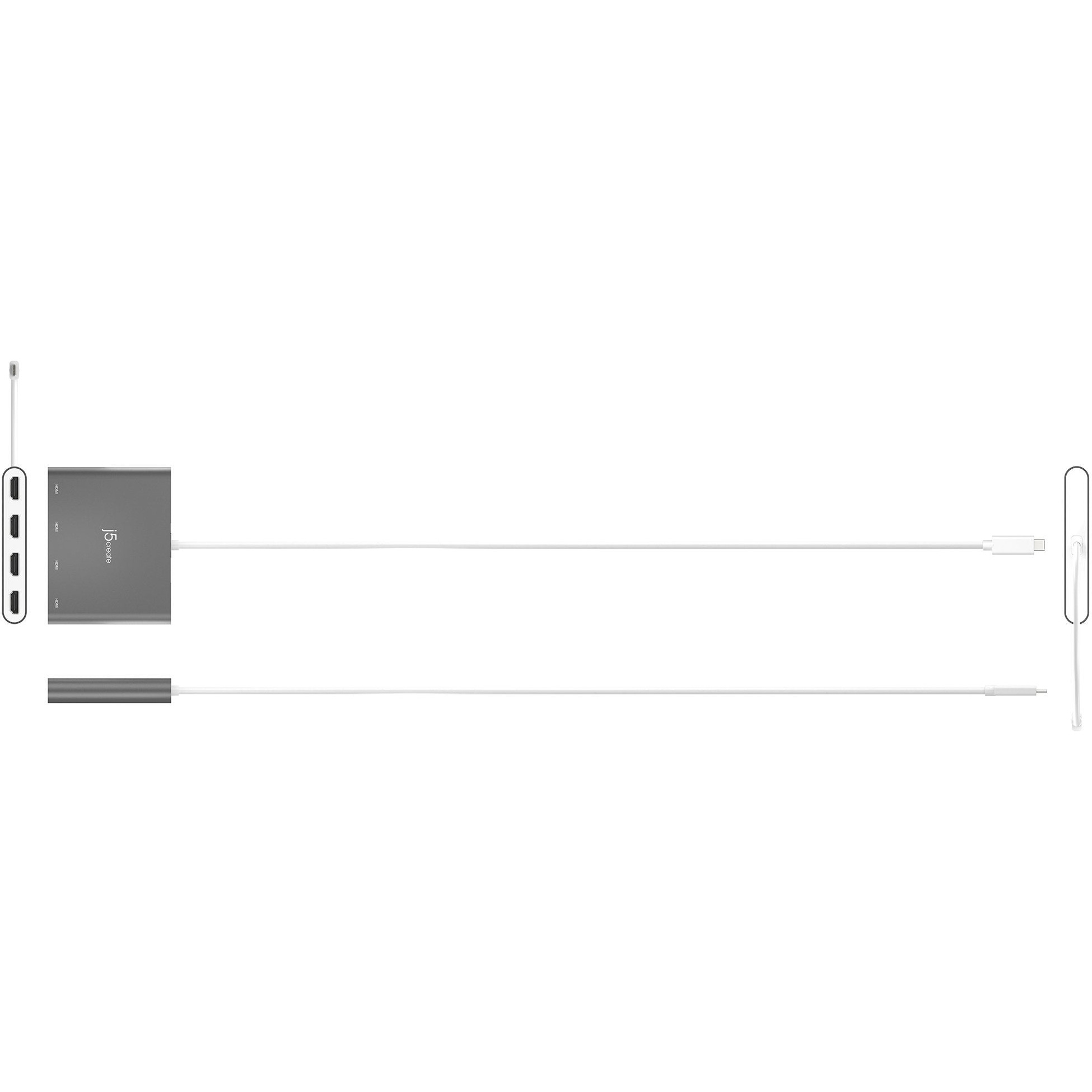 Адаптер J5CREATE USB-C - 4xHDMI Silver (JCA366-N)