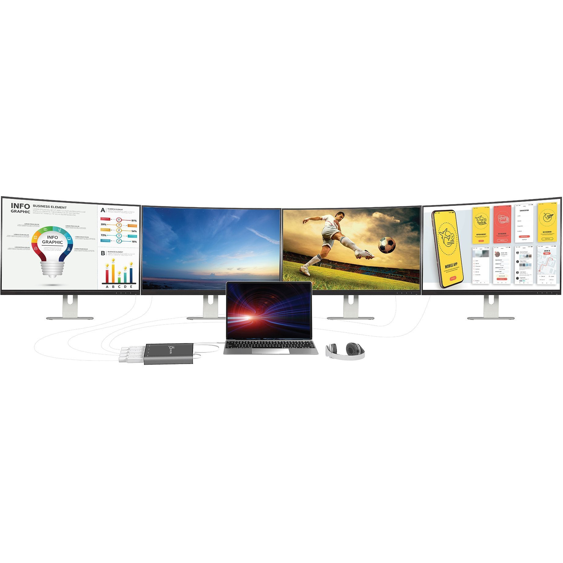 Адаптер J5CREATE USB-C - 4xHDMI Silver (JCA366-N)