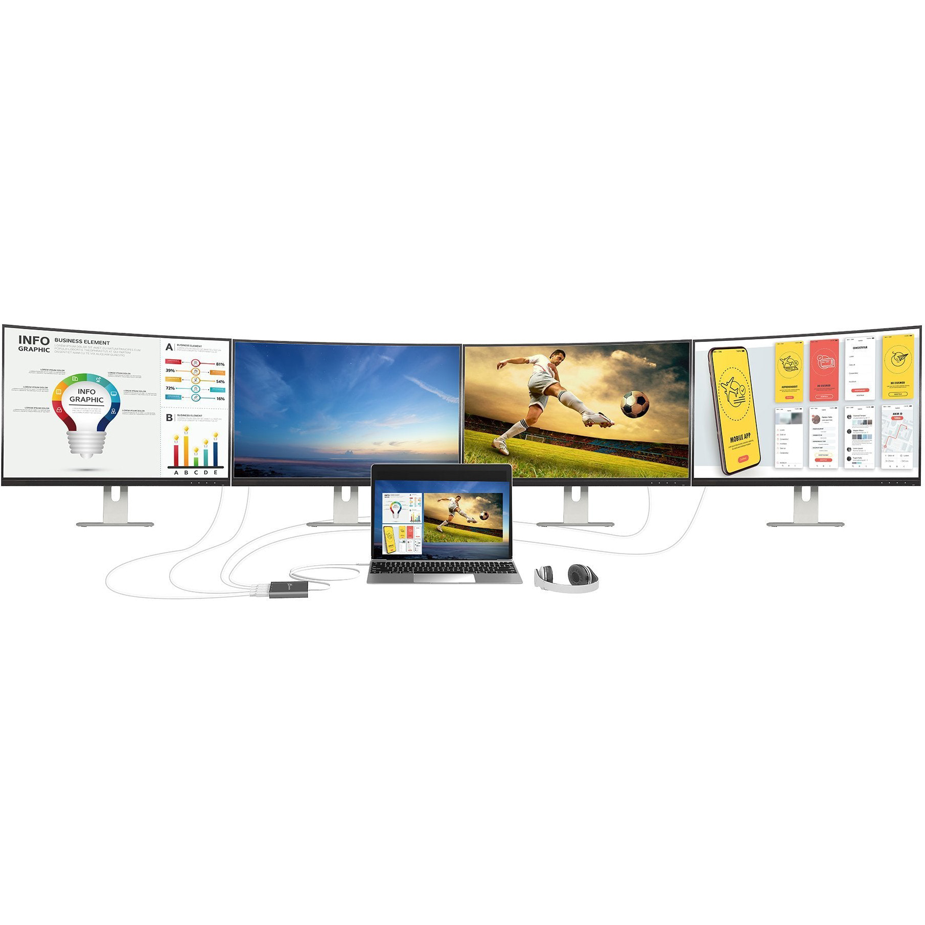Адаптер J5CREATE USB-C - 4xHDMI Silver (JCA366-N)