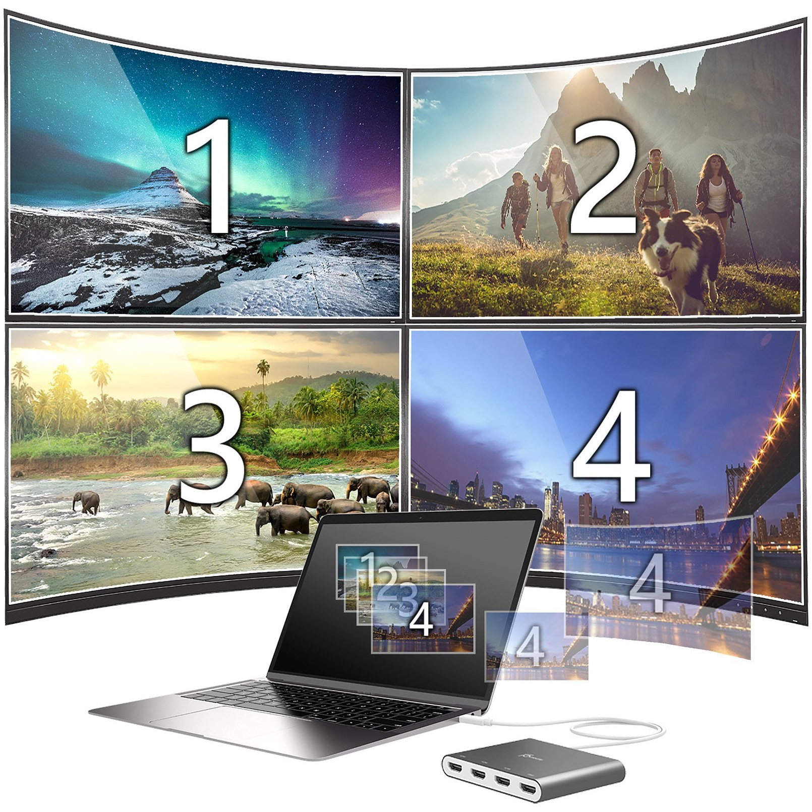 Адаптер J5CREATE USB-C - 4xHDMI Silver (JCA366-N)