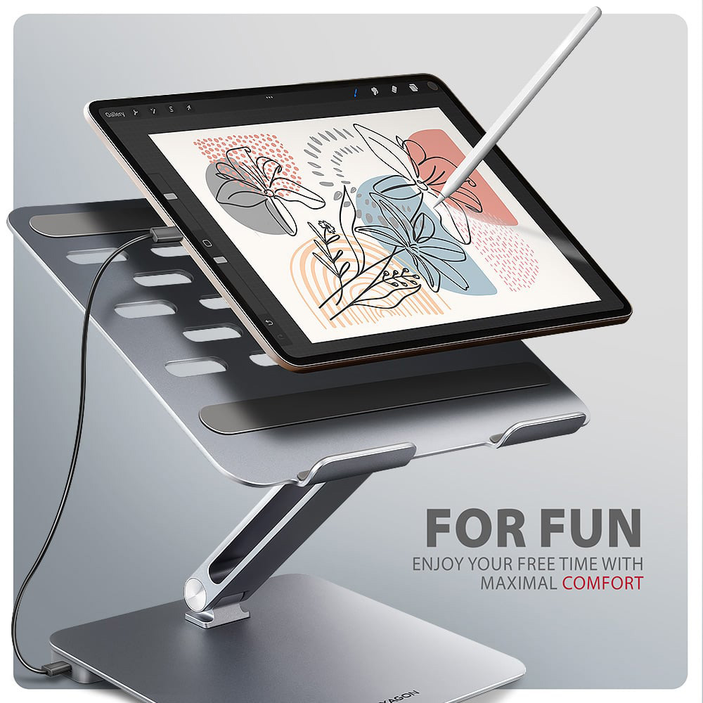 Подставка для ноутбука AXAGON 7-in-1 Aluminum Stand w/USB-C 5Gbps Hub (HMC-STND)