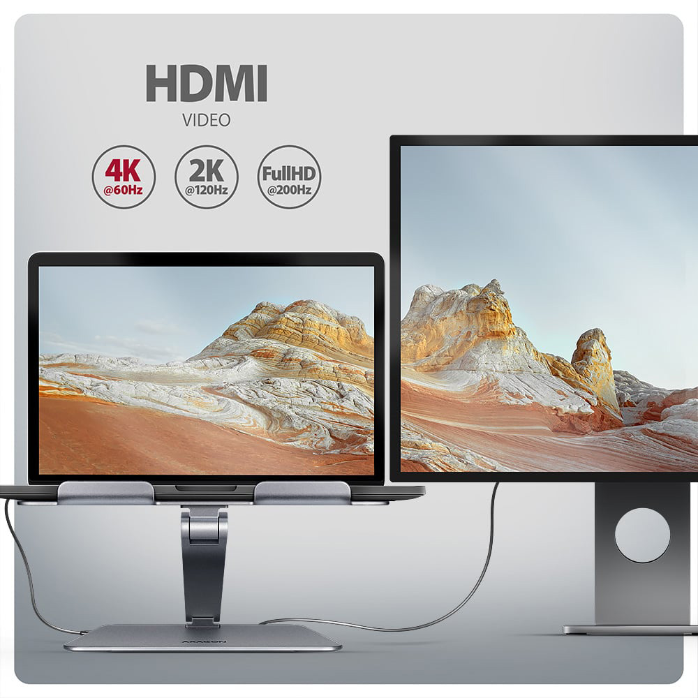Подставка для ноутбука AXAGON 7-in-1 Aluminum Stand w/USB-C 5Gbps Hub (HMC-STND)