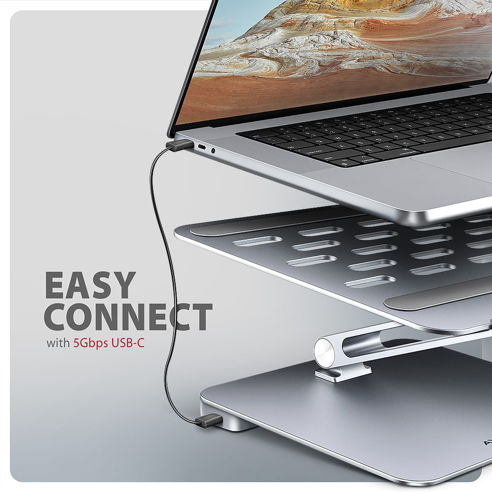 Подставка для ноутбука AXAGON 7-in-1 Aluminum Stand w/USB-C 5Gbps Hub (HMC-STND)