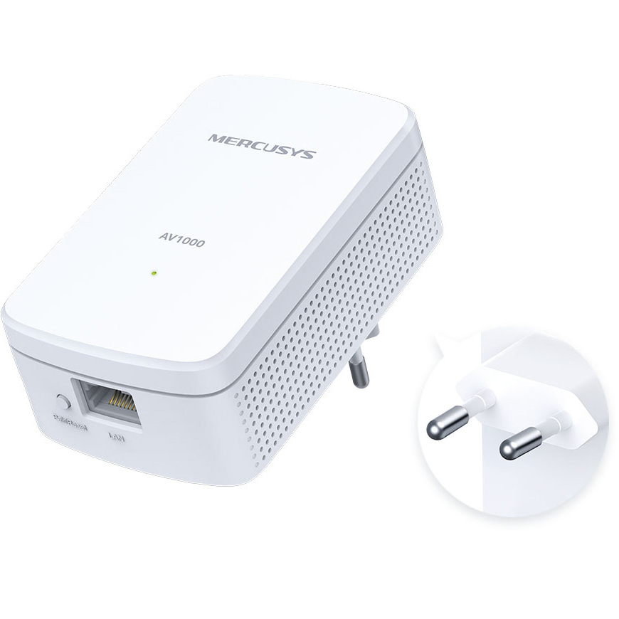 Адаптер Powerline MERCUSYS AV1000 Gigabit Powerline Starter Kit