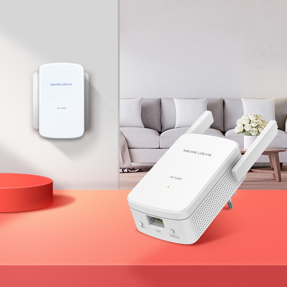 Адаптер Powerline MERCUSYS AV1000 Gigabit Powerline WiFi Kit