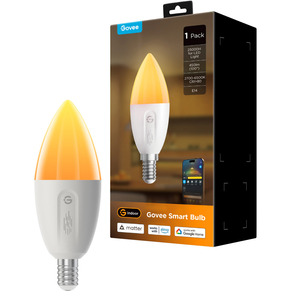 Розумна лампа GOVEE H600C Wi-Fi & Bluetooth RGBWW Smart LED Bulb E14 5W 2700-6500K (B600CC02)