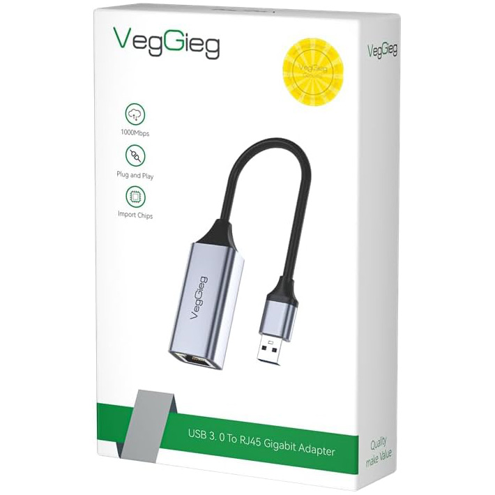 Мережевий адаптер VEGGIEG USB 3.0 to Gigabit Ethernet (V-K306)