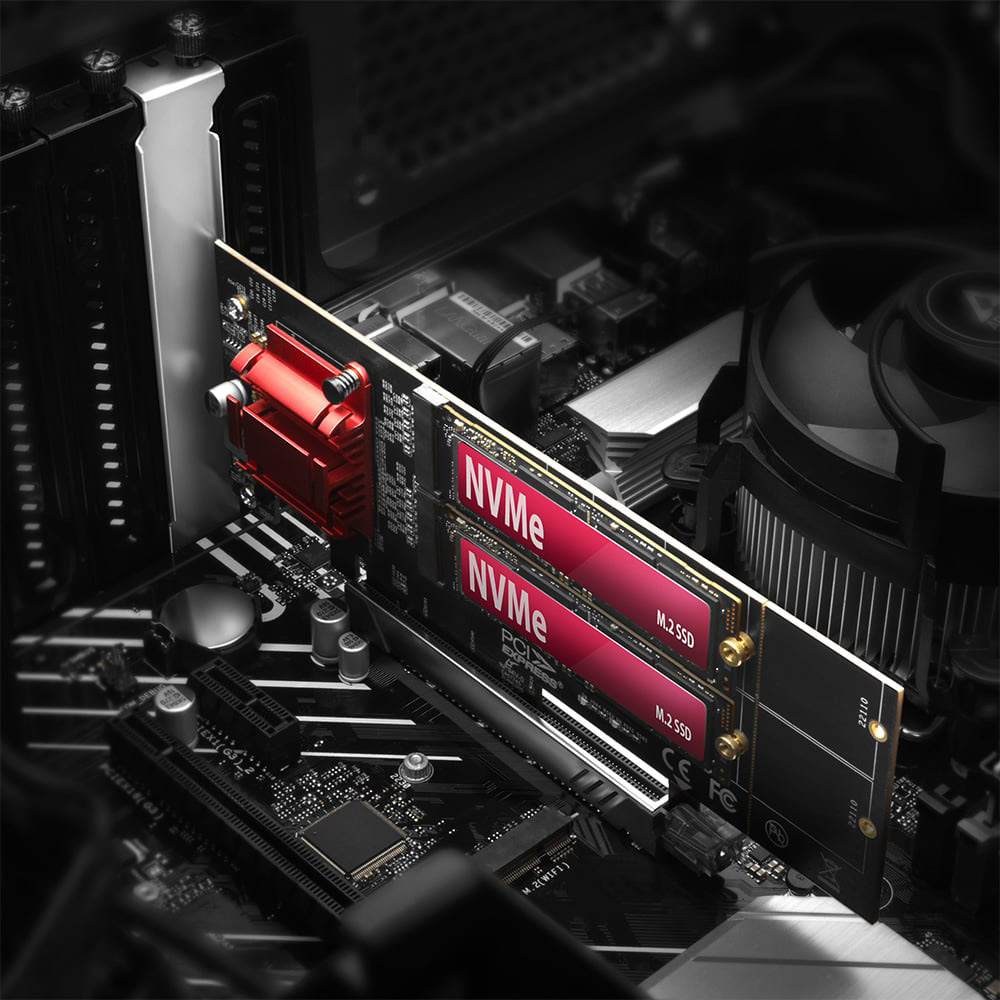Адаптер AXAGON PCEM2-ND PCIe to 2xNVMe M.2
