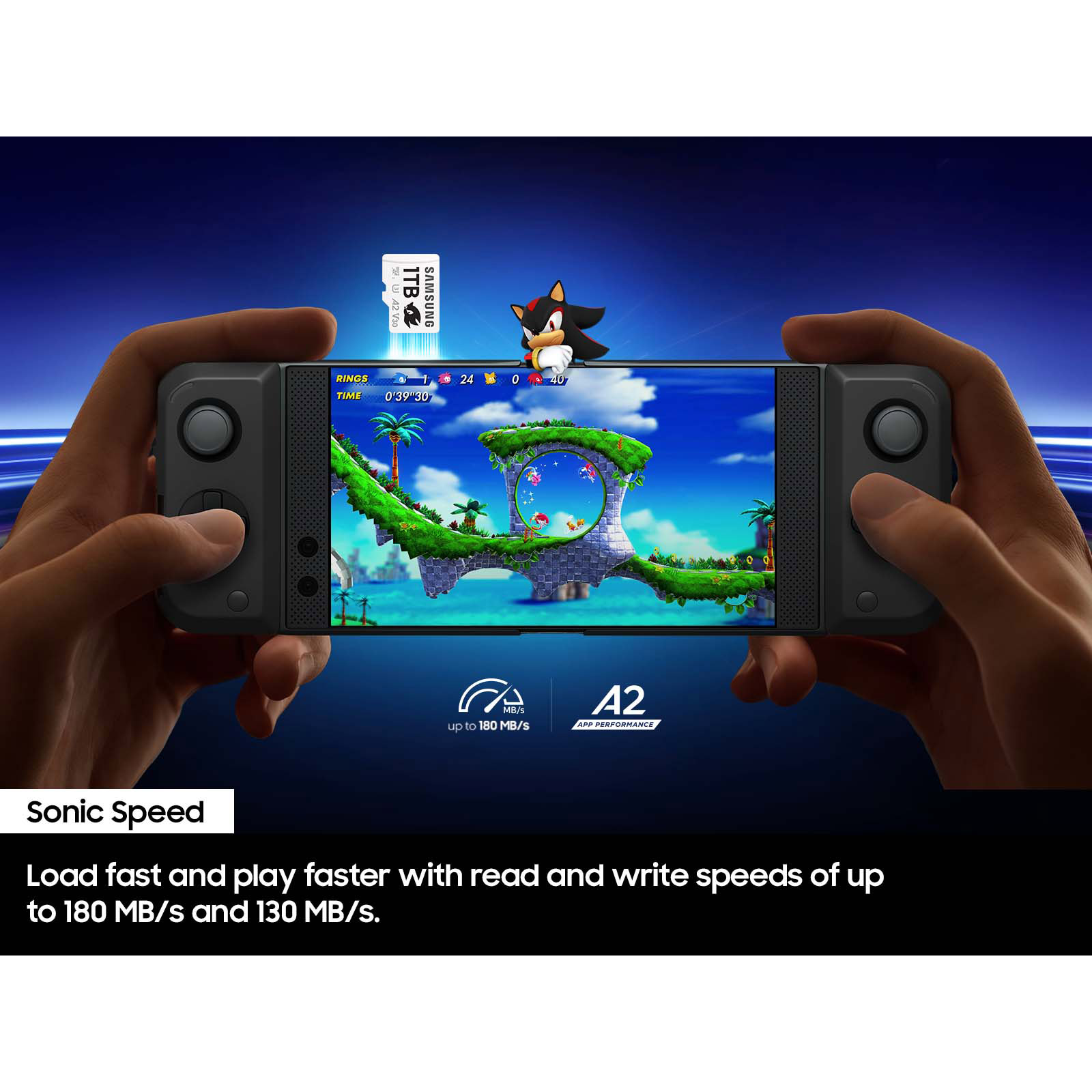 Карта пам'яті SAMSUNG microSDXC Pro Plus Sonic the Hedgehog 512GB UHS-I U3 V30 A2 Class 10 + SD-adapter (MB-MD512SA/LC1)