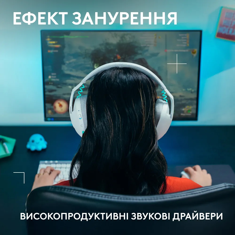 Наушники геймерские LOGITECH G321 Lightspeed White (981-001569)