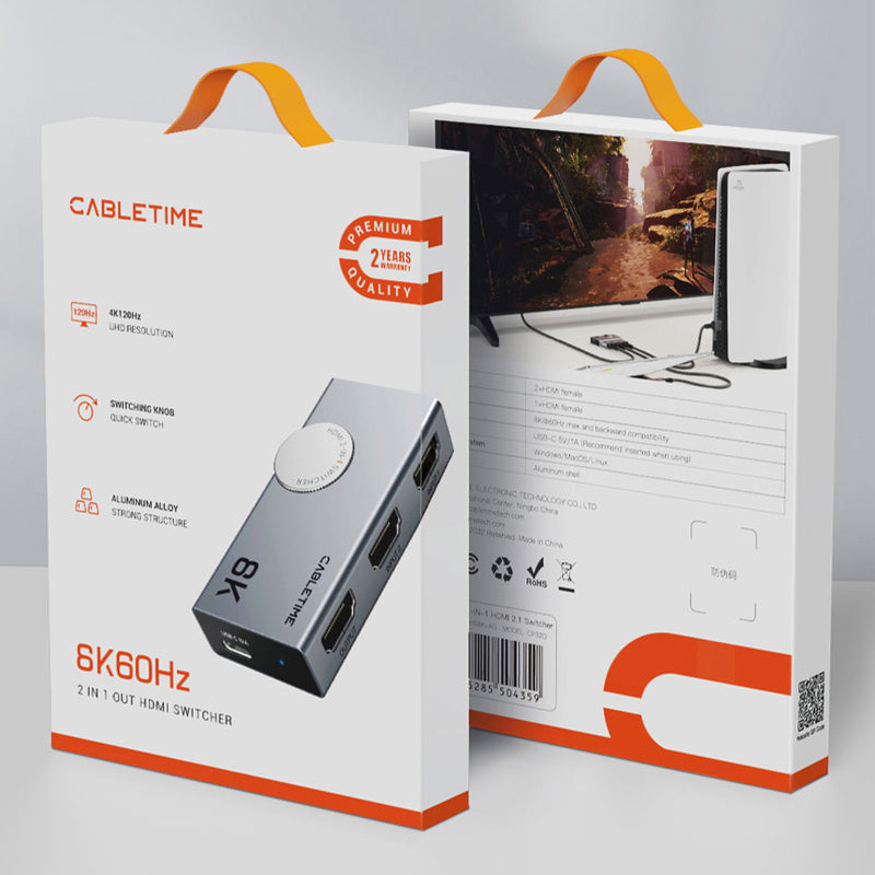 HDMI свитч 2 to 1 CABLETIME 8K 60Hz HDMI 2.1 Switch (CP34G)