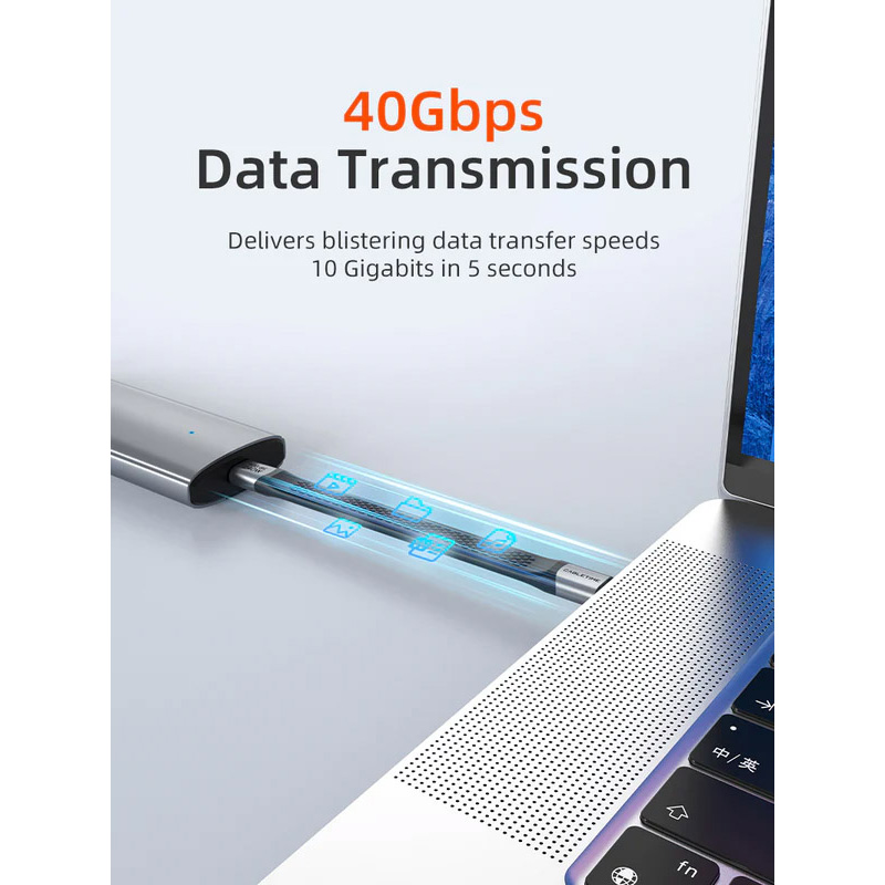 Кабель CABLETIME USB4 CM/CM 240W 0.13м Black (CU45B)