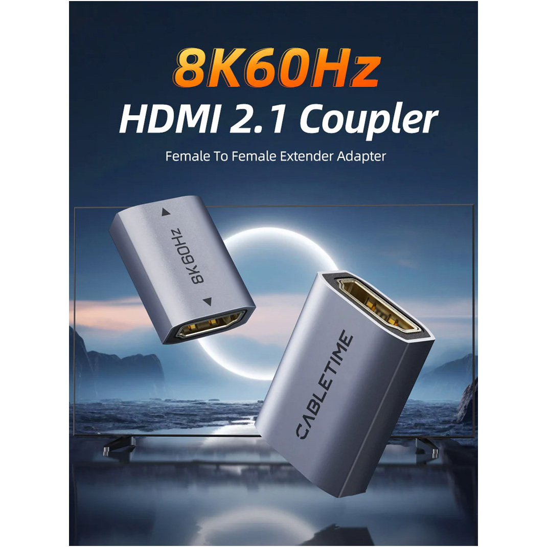 Соединитель CABLETIME HDMI-HDMI HDMI v2.1 Gray (CP46U)
