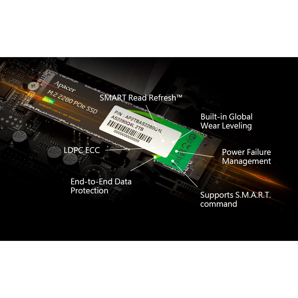 SSD диск APACER AS2280Q4L 256GB M.2 NVMe (AP256GAS2280Q4L-1)