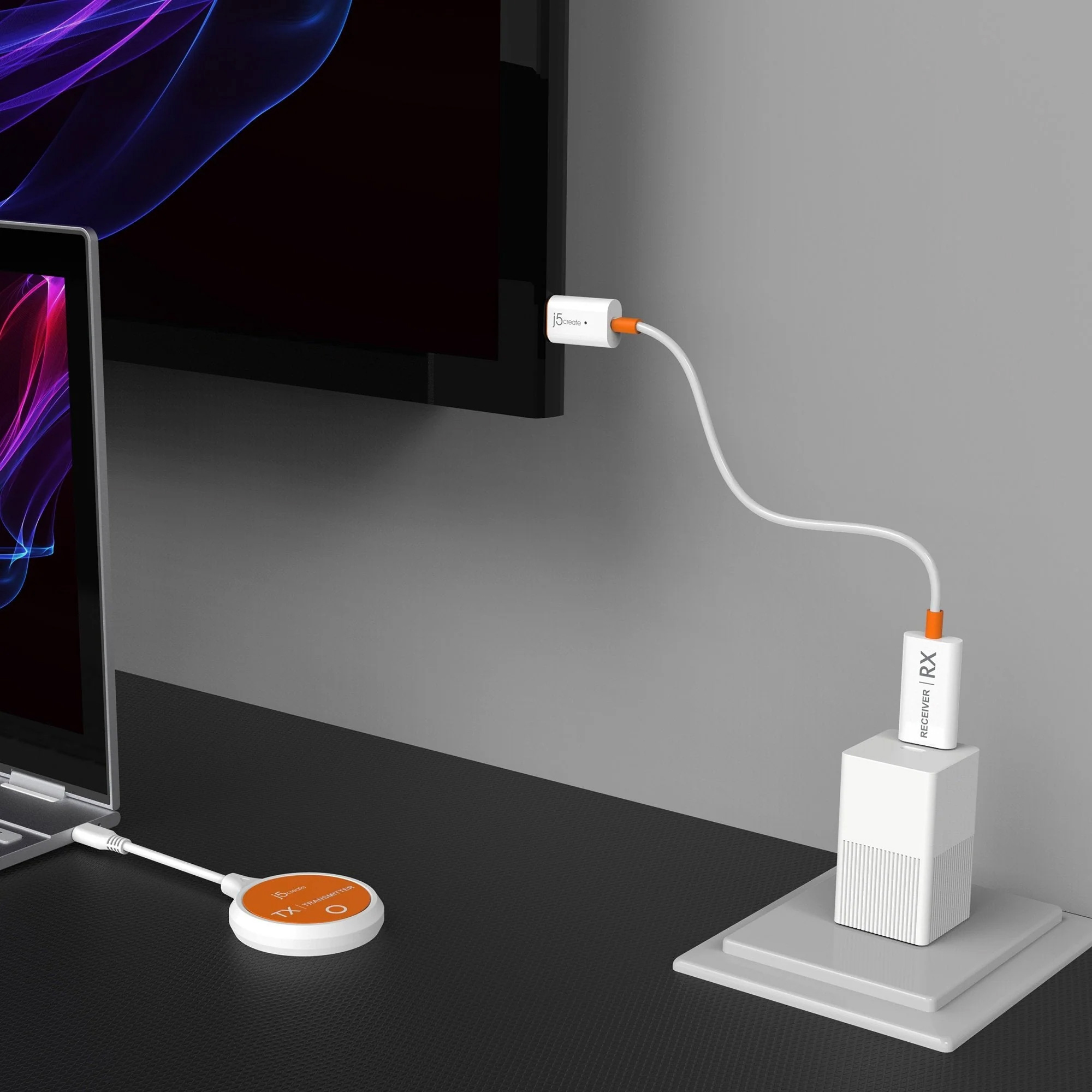 Адаптер J5CREATE ScreenCast Full HD WI-FI 15m USB-C to HDMI Miracast/AirPlay/Chromecast USB-C to HDMI v2.1 White (JVAW62-N)