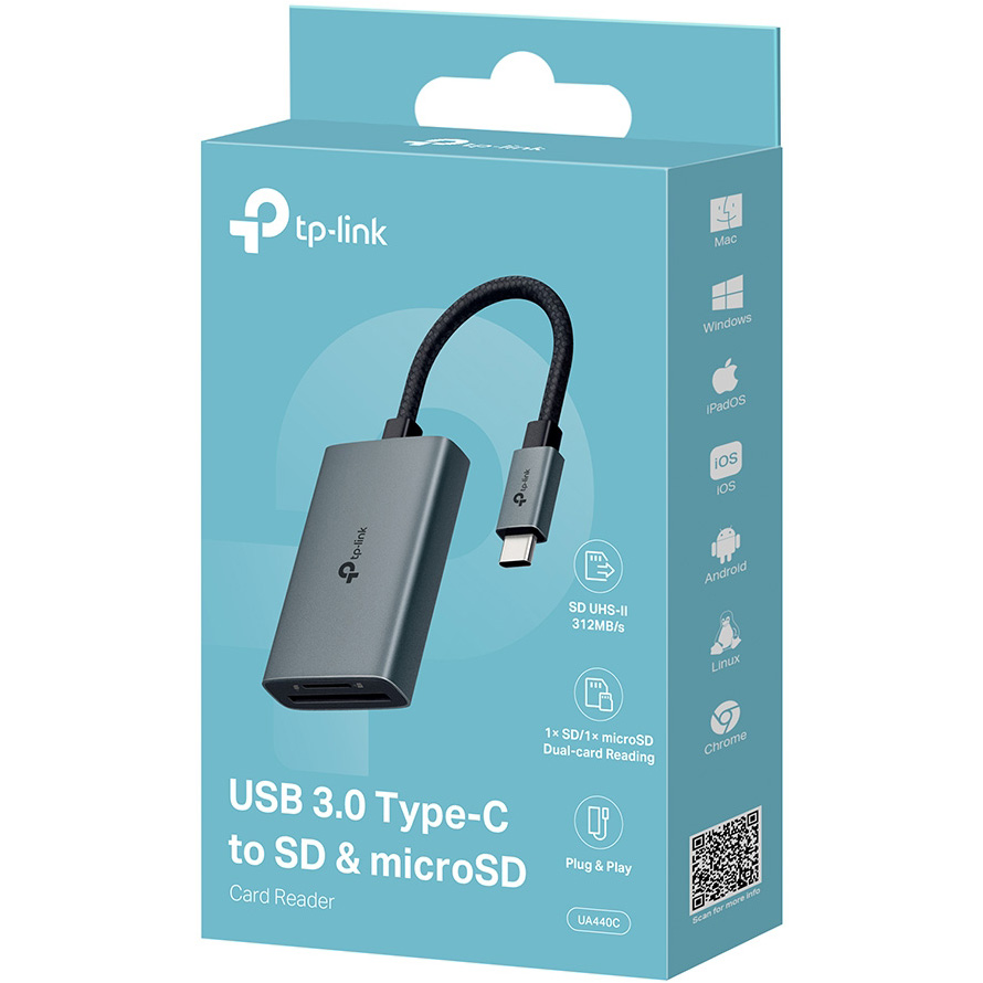 Кардридер TP-LINK UA440C USB3.0 Type-C to SD/microSD 4.0