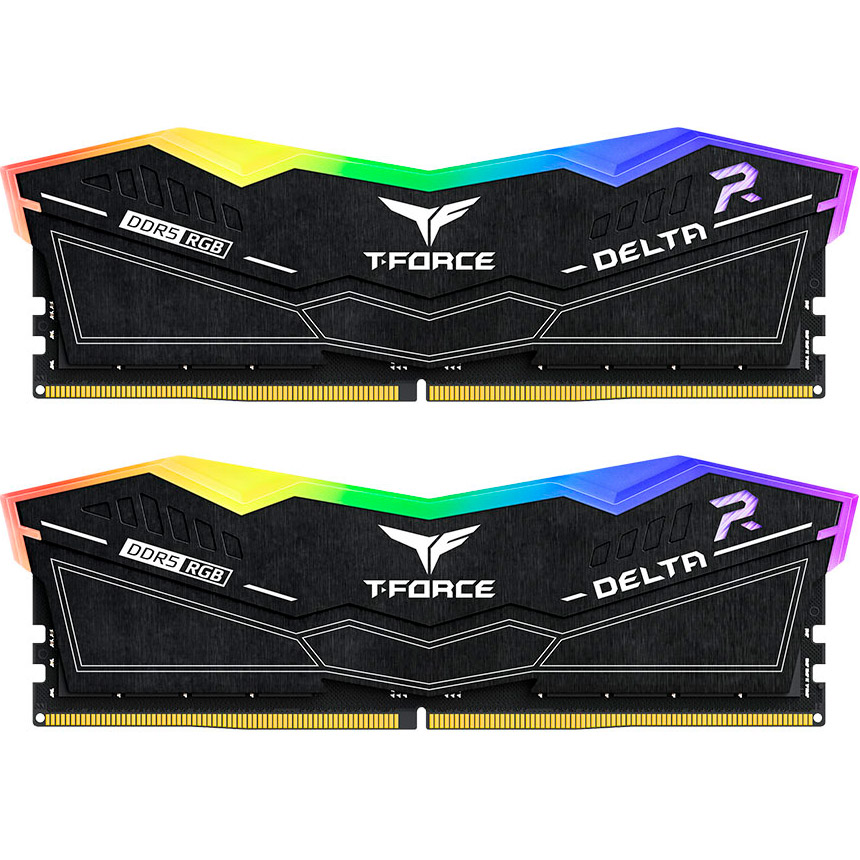 Модуль памяти TEAM T-Force Delta RGB DDR5 6000MHz 32GB Kit 2x16GB Black (FF7D532G6000HC30DC01)