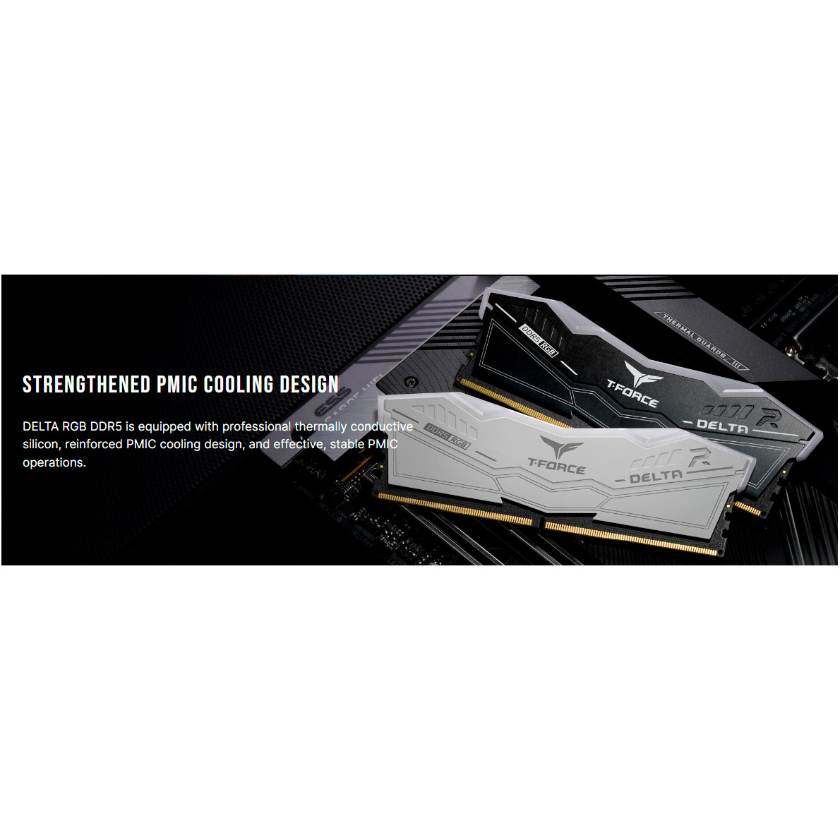 Модуль памяти TEAM T-Force Delta RGB DDR5 6000MHz 32GB Kit 2x16GB Black (FF7D532G6000HC30DC01)