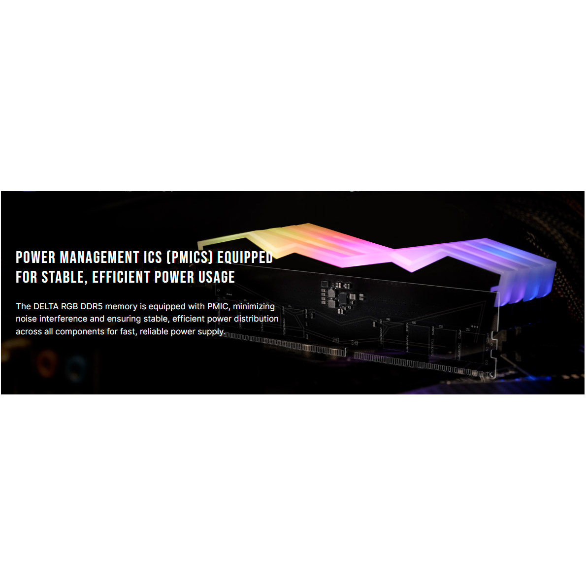 Модуль памяти TEAM T-Force Delta RGB DDR5 6000MHz 32GB Kit 2x16GB Black (FF7D532G6000HC30DC01)