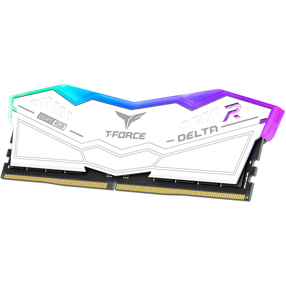 Модуль пам'яті TEAM T-Force Delta RGB DDR5 DDR5 6000MHz 32GB Kit 2x16GB White (FF8D532G6000HC30DC01)
