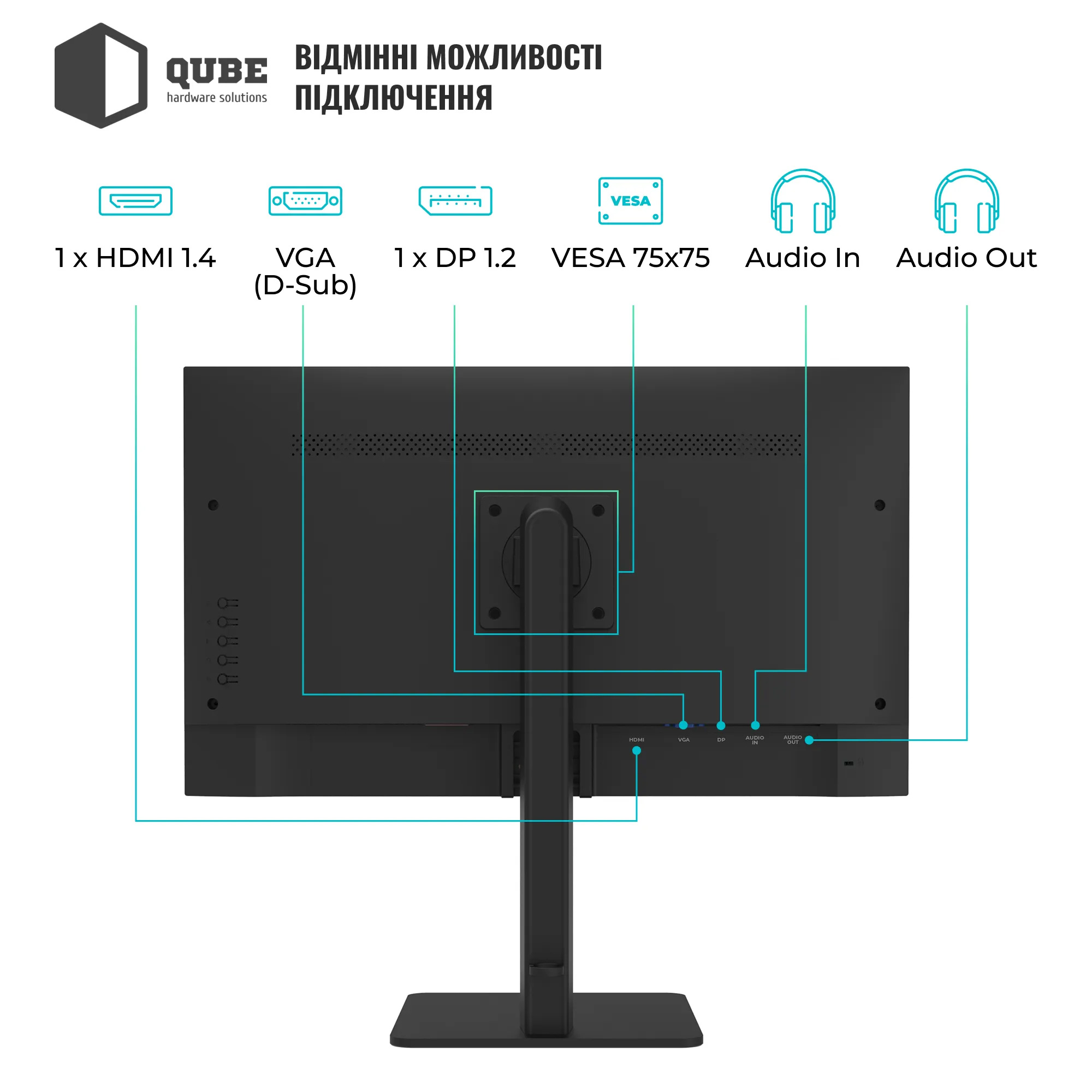 Монітор 23.8" QUBE B24F120HS