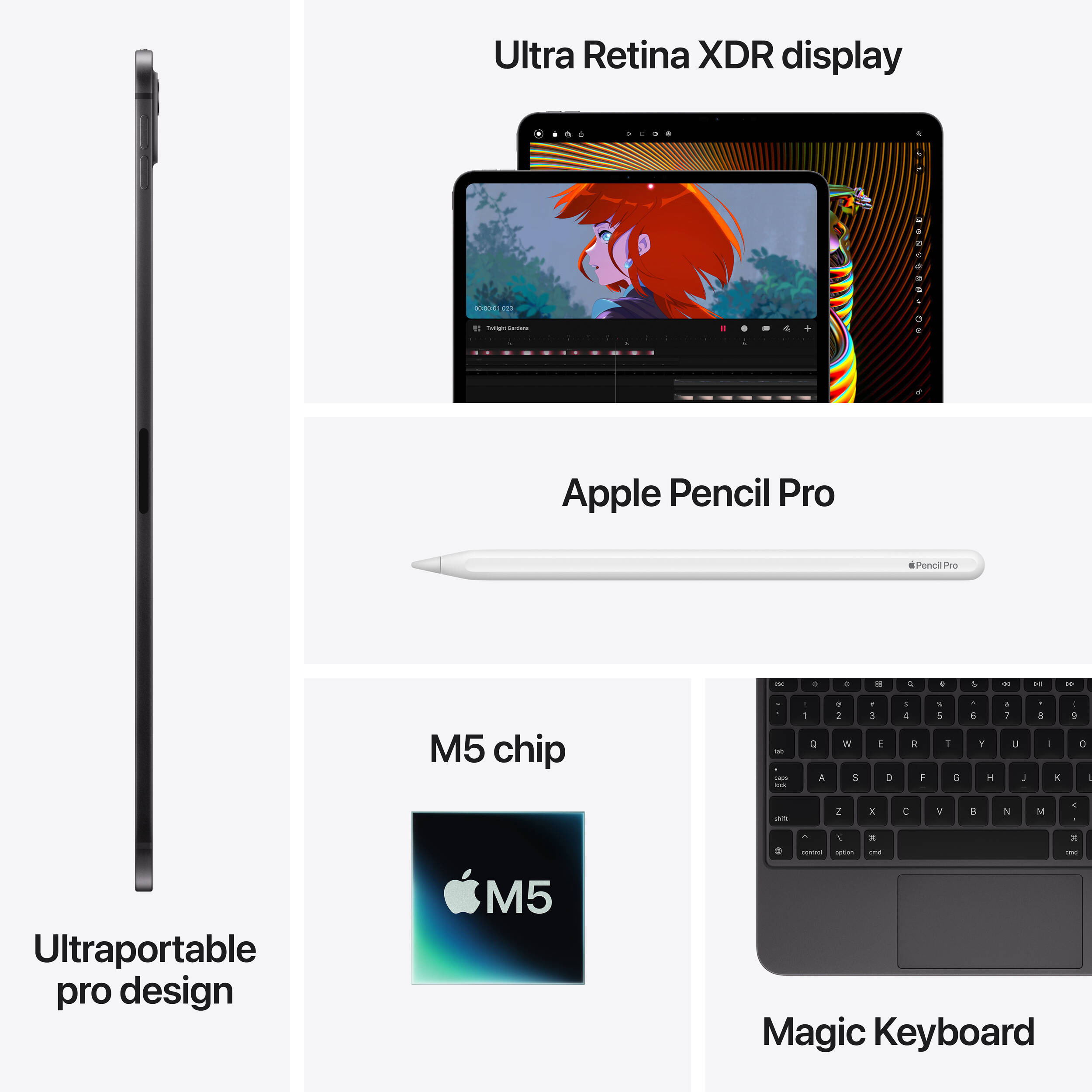 Планшет APPLE iPad Pro 13" M5 5G Standard Glass 512GB Space Black (ME7Y4TY/A)