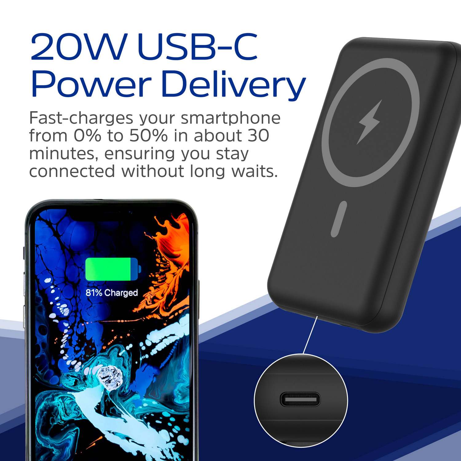 Повербанк MagSafe ENERGIZER QM10002PQ Li-Pol PD 22.5W 10000mAh