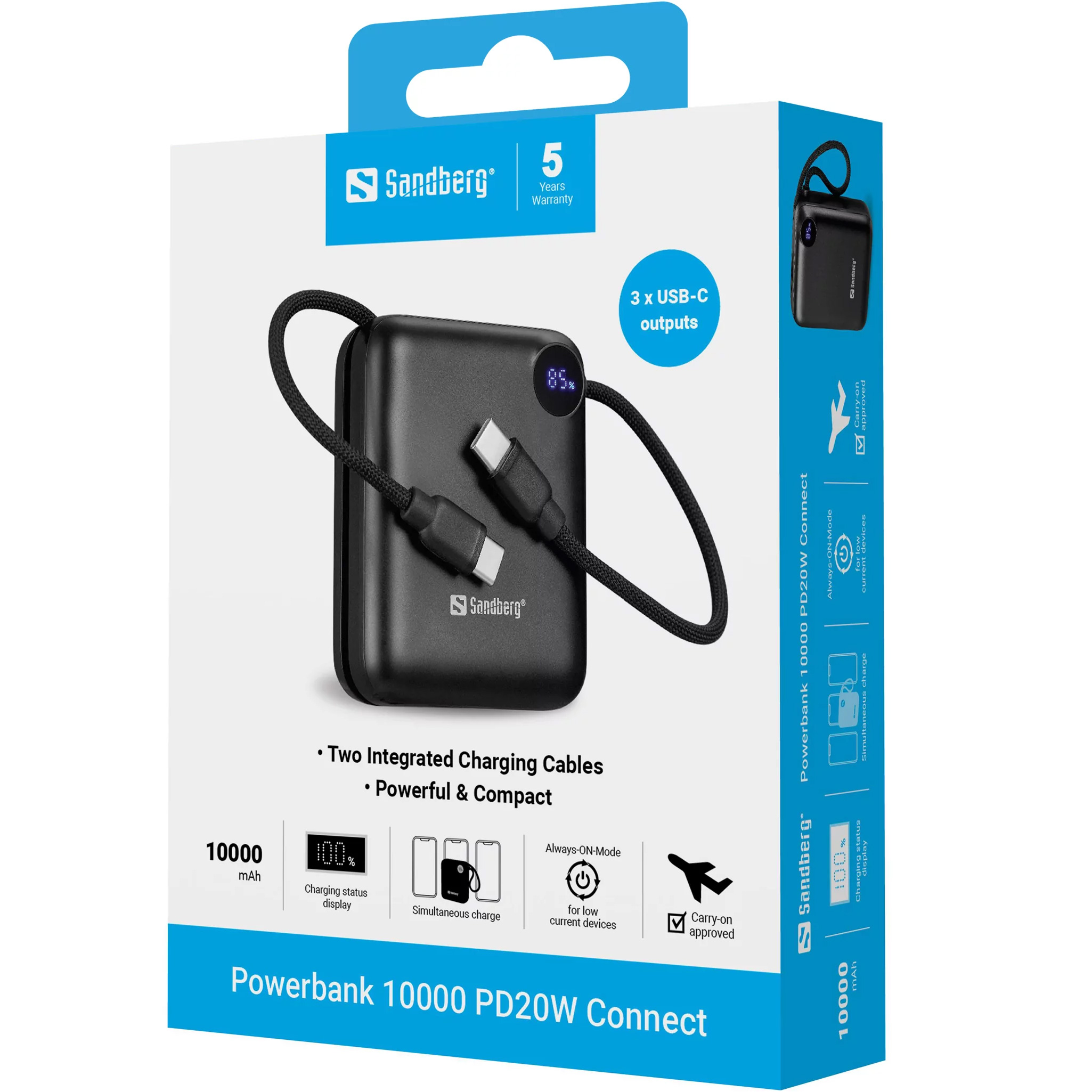 Повербанк SANDBERG 10000 PD20W Connect 10000mAh (421-26)