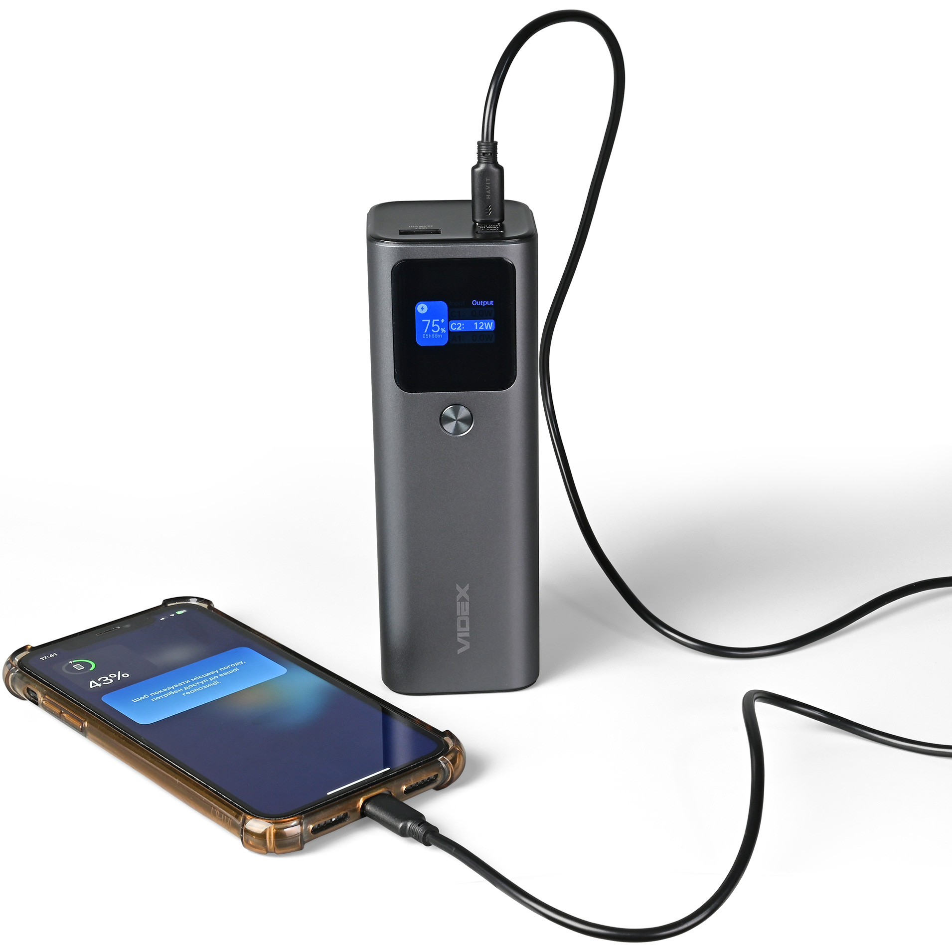 Повербанк VIDEX VPB-316 PD140W 162W 30000mAh Gray