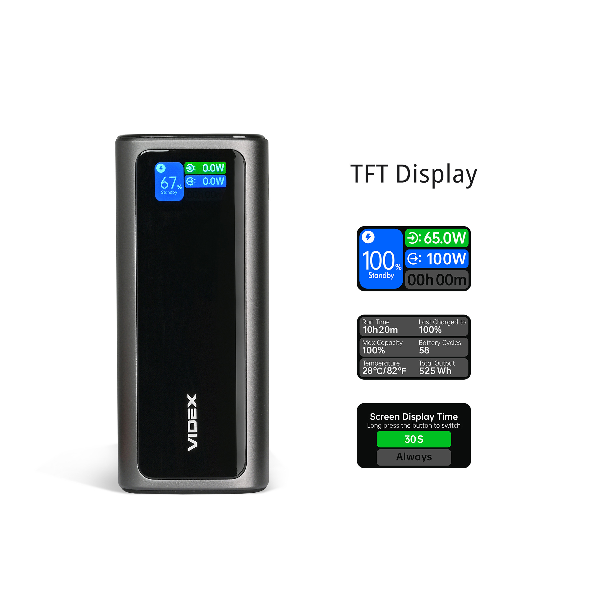 Повербанк VIDEX VPB-350 PD100W 130W 20000mAh Gray
