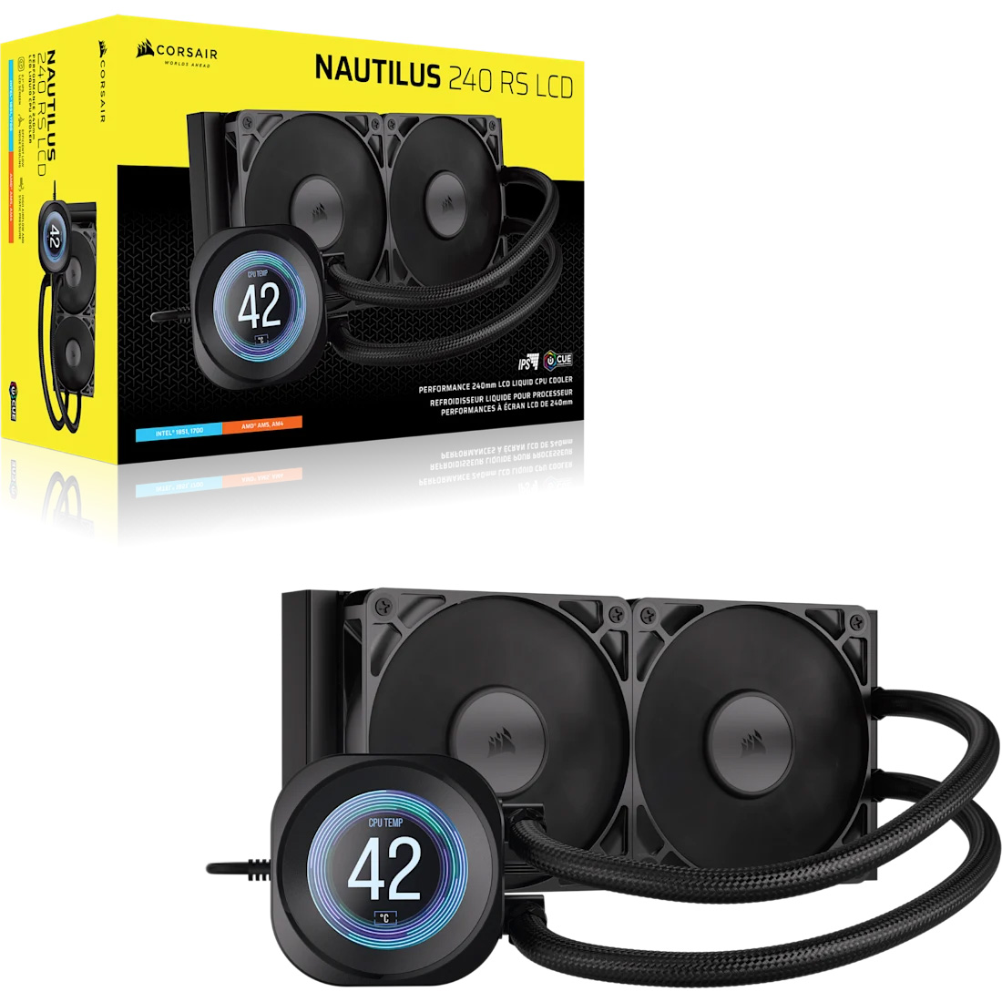 Система водяного охолодження CORSAIR Nautilus 240 RS LCD Black (CW-9061031-WW)