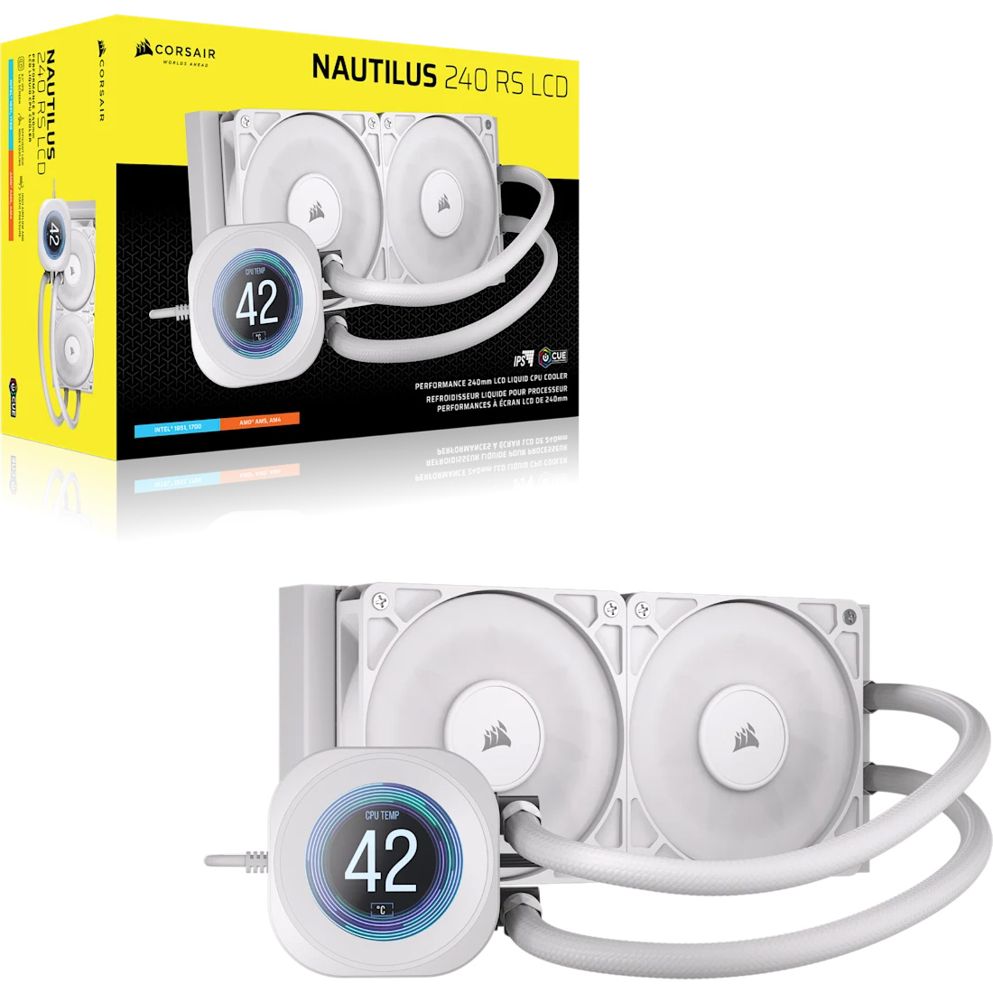 Система водяного охолодження CORSAIR Nautilus 240 RS LCD White (CW-9061032-WW)