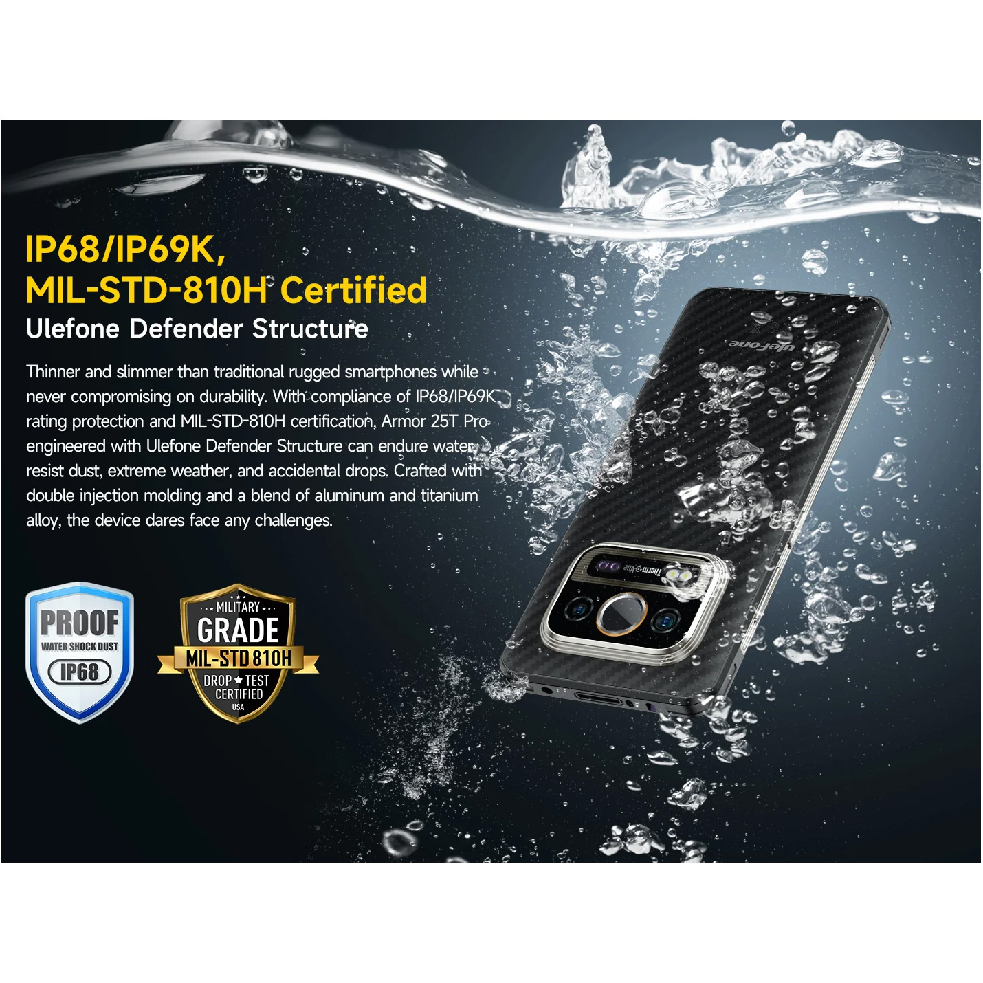 Смартфон ULEFONE Armor 25T Pro 8/256GB Frost Black