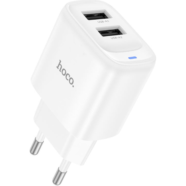 Зарядное устройство HOCO C141A Smart 2xUSB-A,10.5W White (6942007627856)